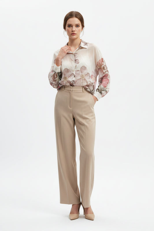 Bluse mit grossen Blumenmuster