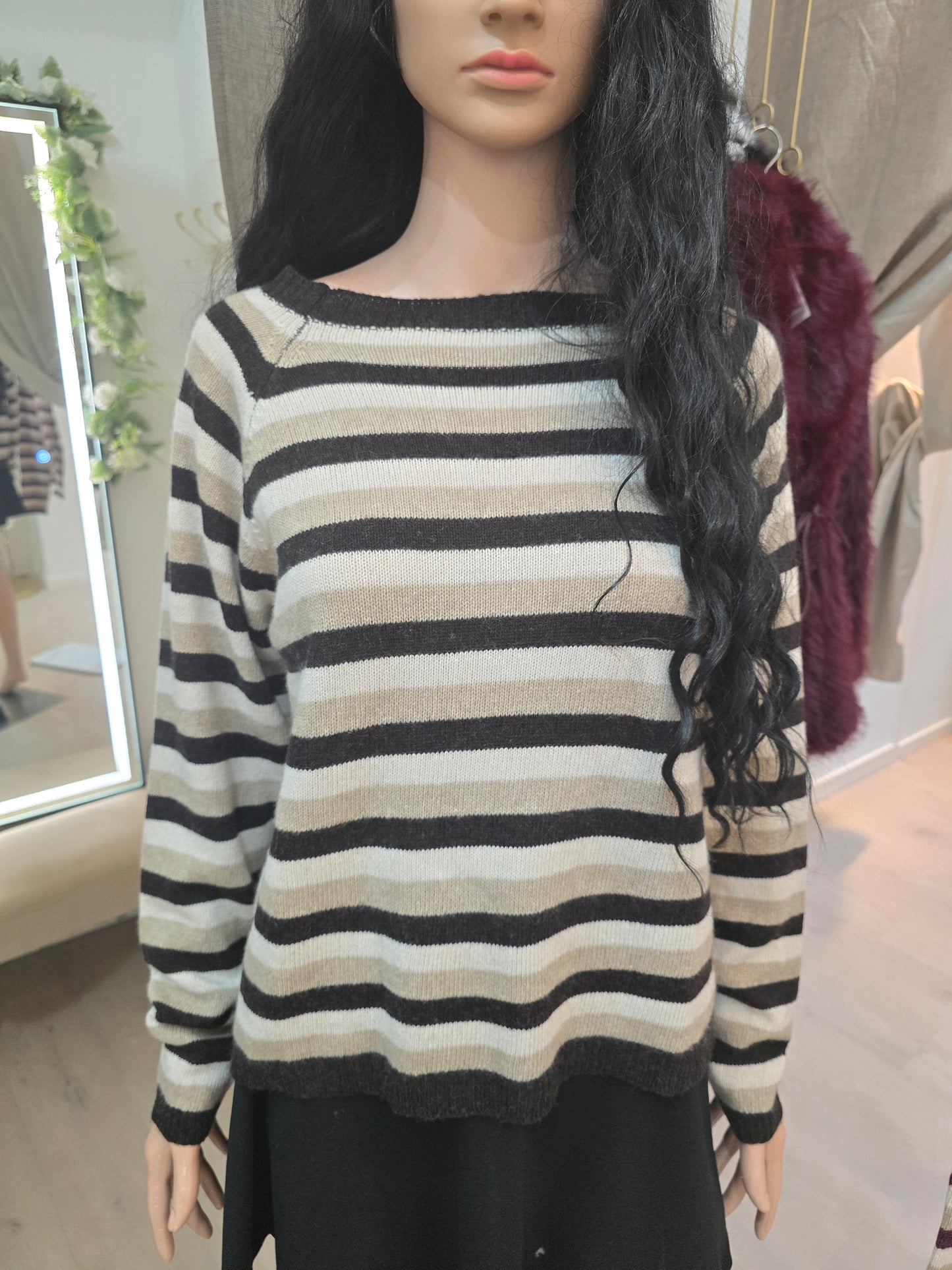 Pullover Gestreift Wolle & Cashmere