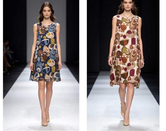 A-Linienkleid mit Musterprint
