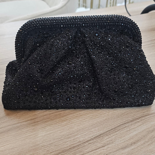 kleine schwarze Glitzertasche