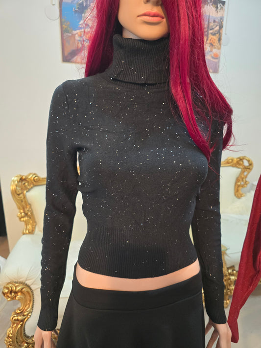 Rollkragenpullover mit Glitzer