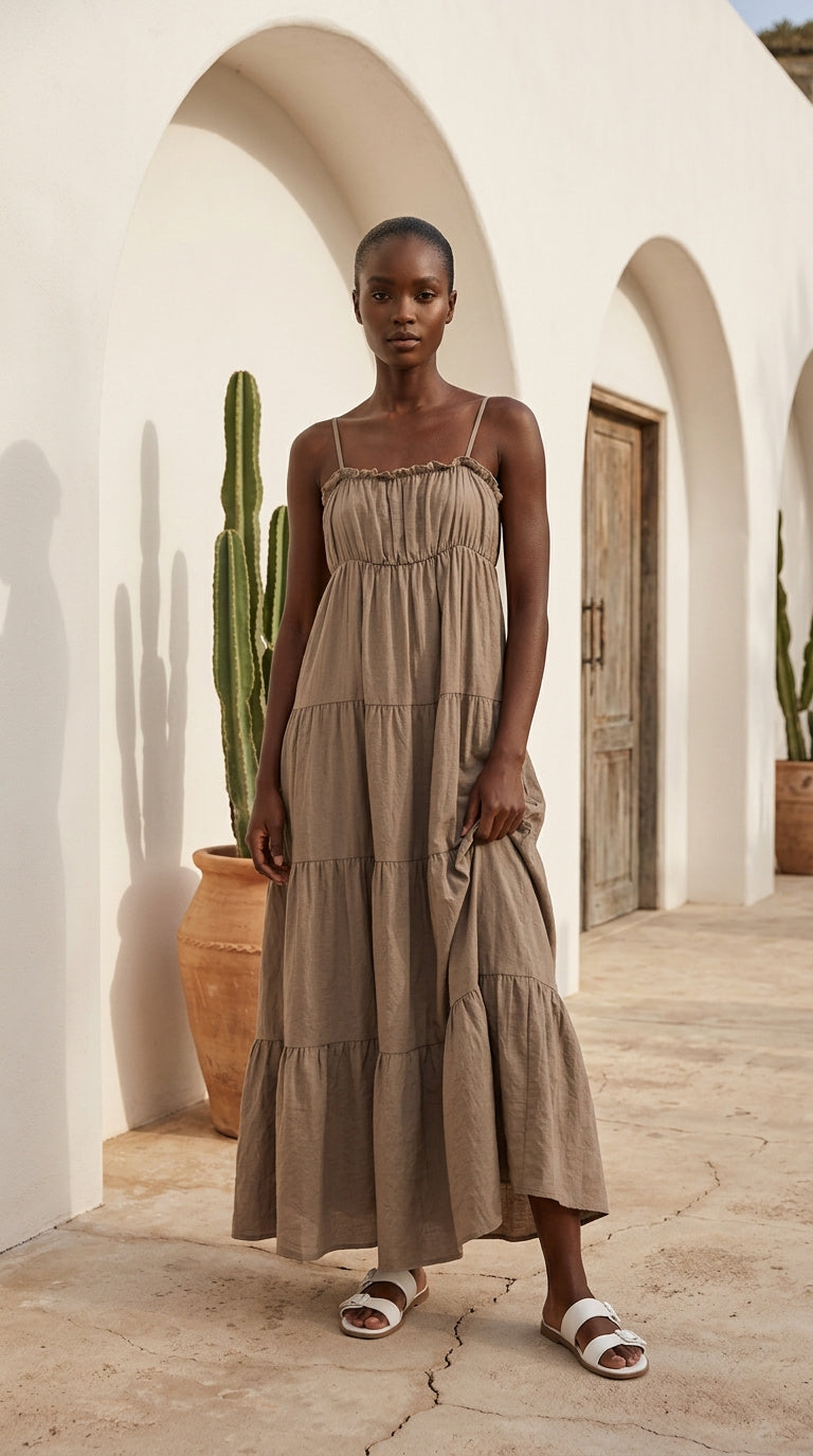 Maxikleid mit Volants