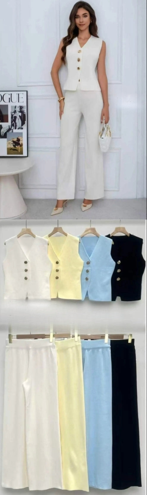 Zweiteiliges Gilet Set mit Hose
