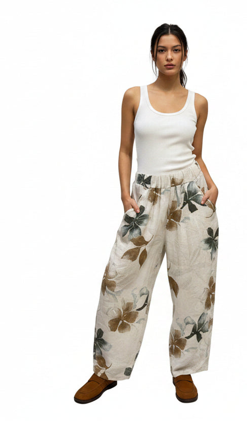 Boho Ballonhose mit Floral-Print