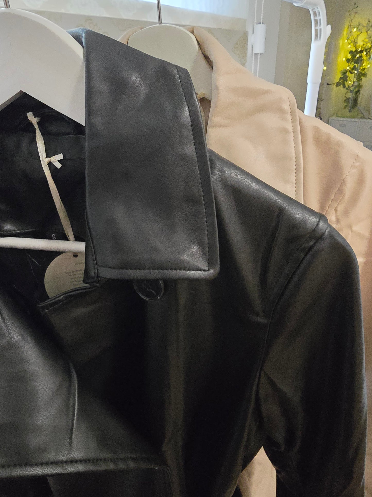Lange Lederjacke
