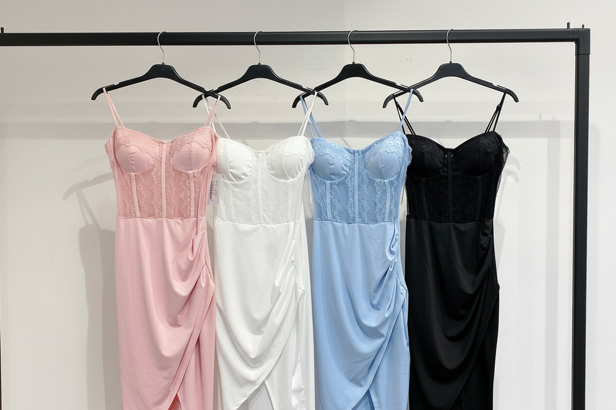 Langes Kleid im Korsettlook