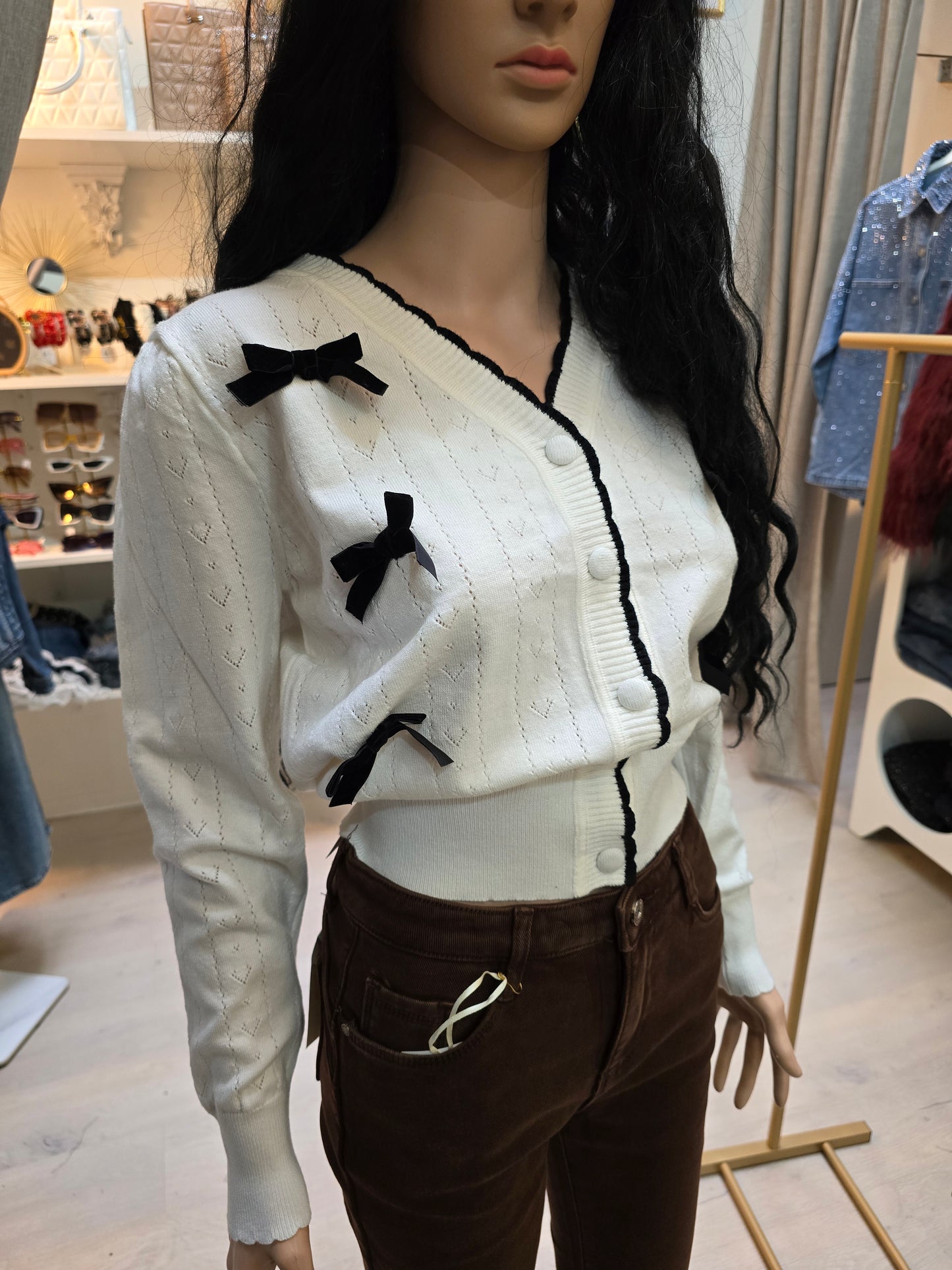 Cardigan mit Schleifen