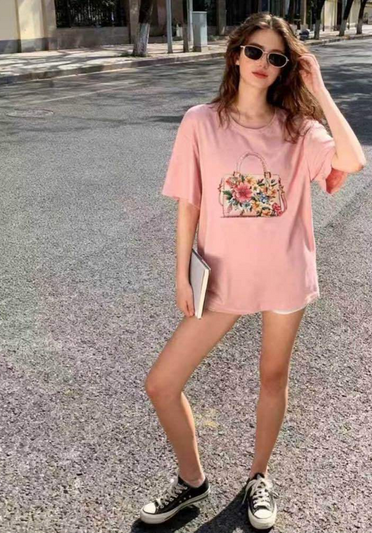 T Shirt mit Handtasche