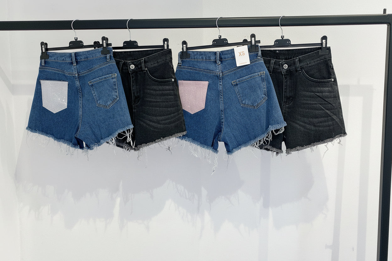 Shorts mit Rosa Tasche