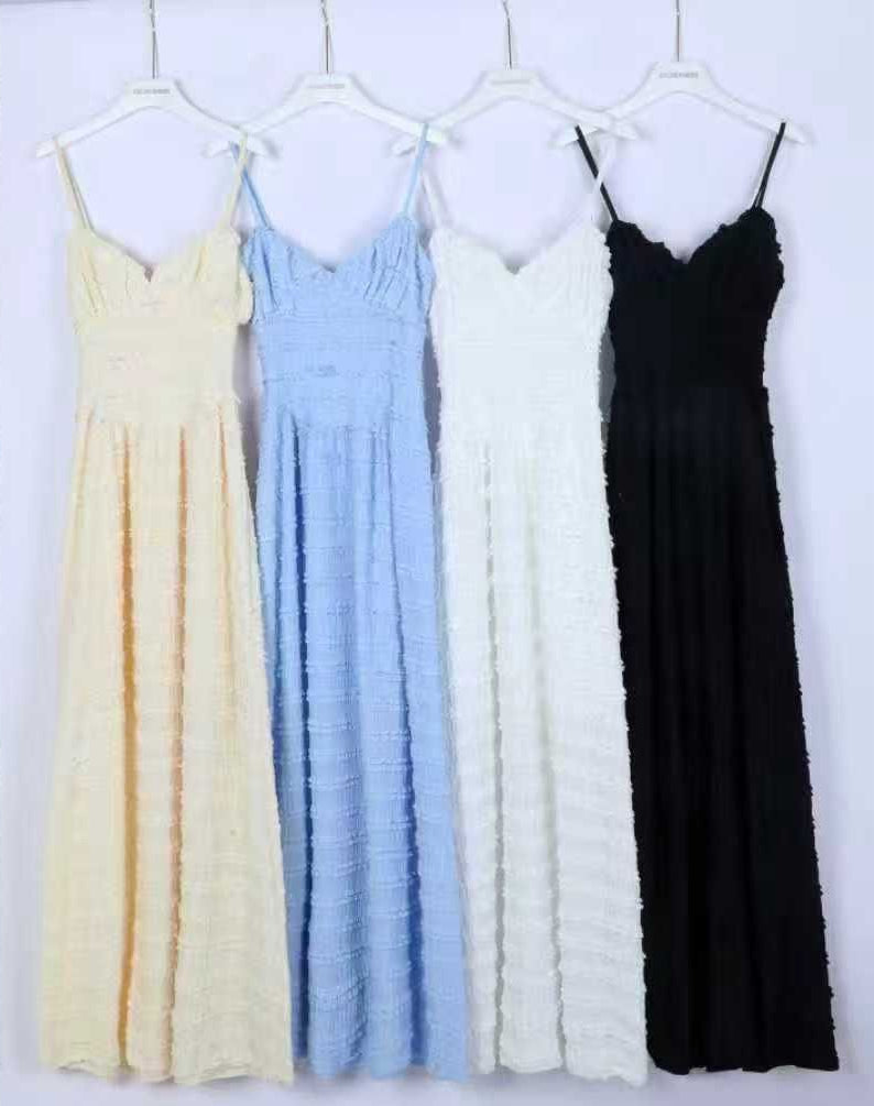 Struktur-Maxikleid mit Raffoptik