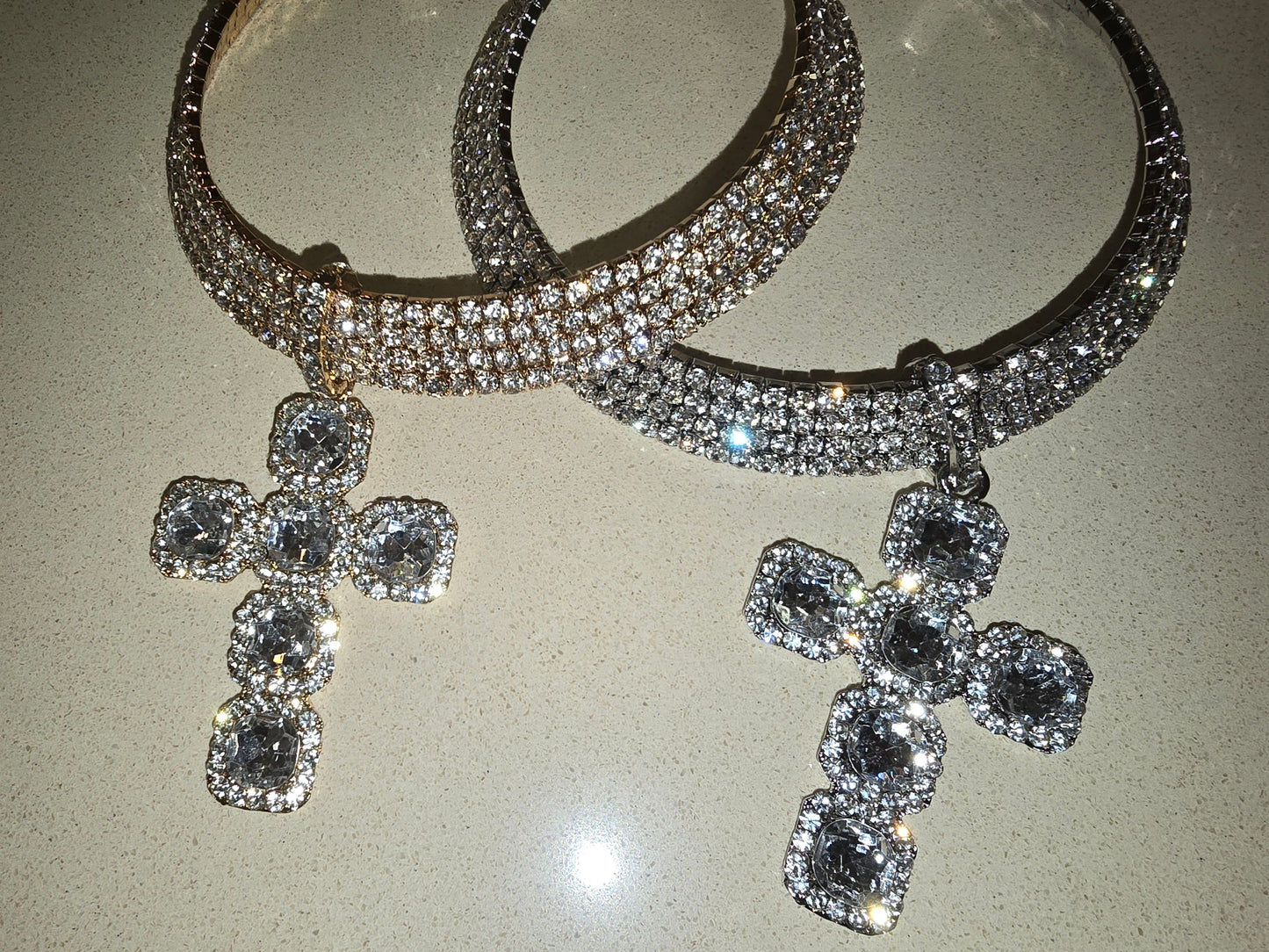 Glitzerkette Kreuz