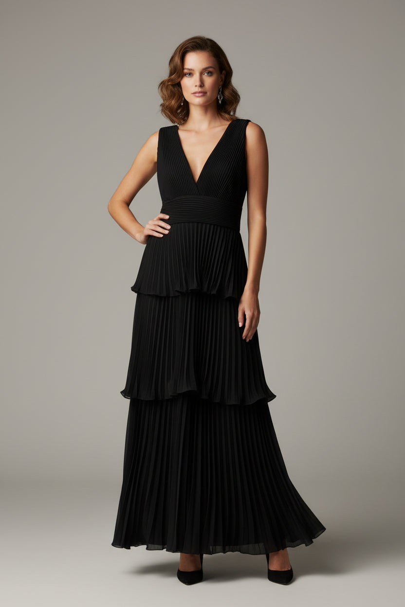 Langes Kleid mit Volant