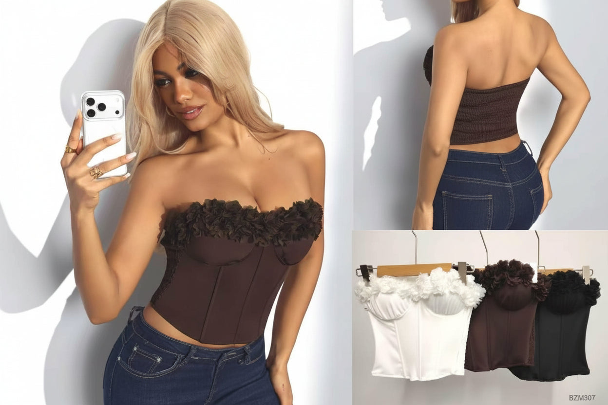 Korsett Top mit Blumen