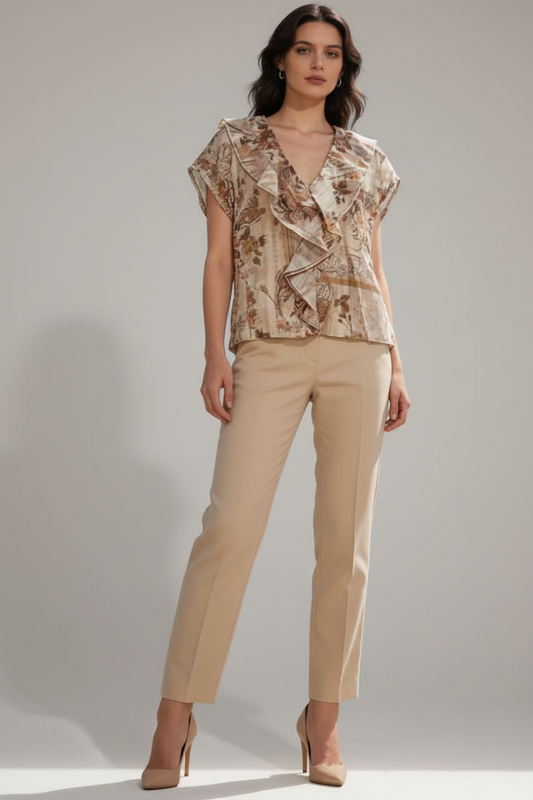 Ätmellose Bluse mit Blumenmuster
