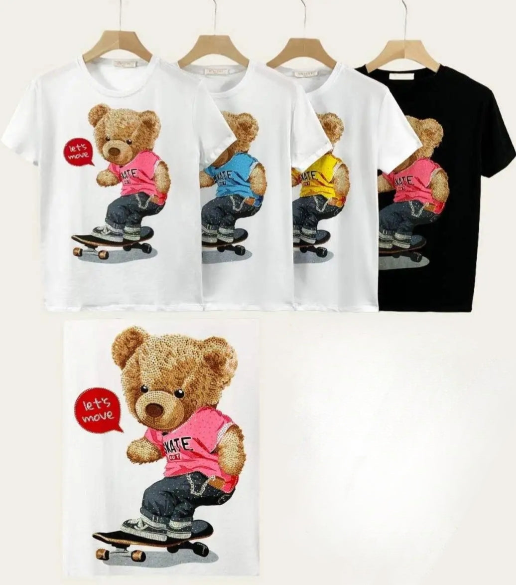 T-Shirt Teddybär Skating