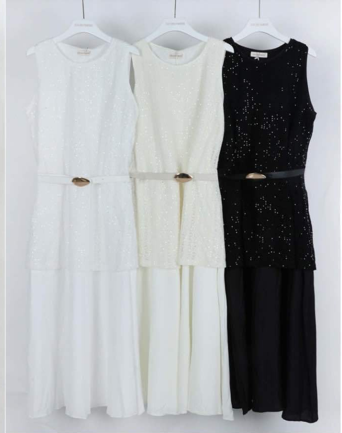 Spitzen-Maxikleid im Layer-Look