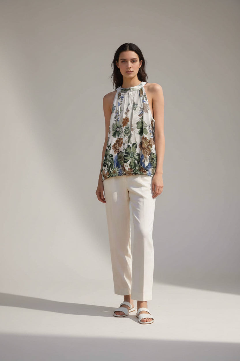 Boho-Neckholdertop mit Ornament-Print