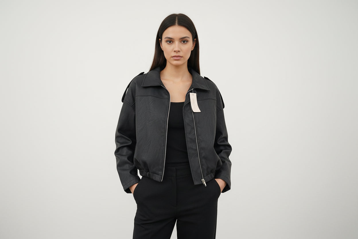 Kunstlederjacke Bomber