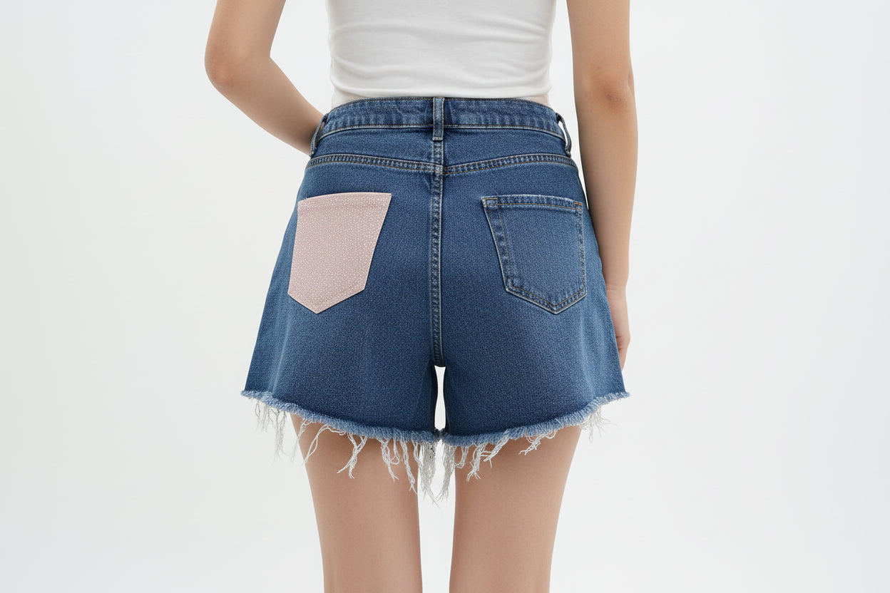 Shorts mit Rosa Tasche