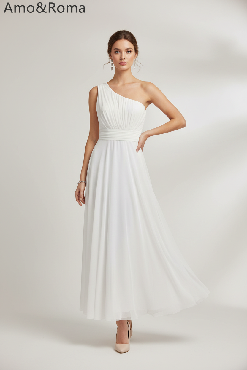 Ein-Schulter-Maxikleid