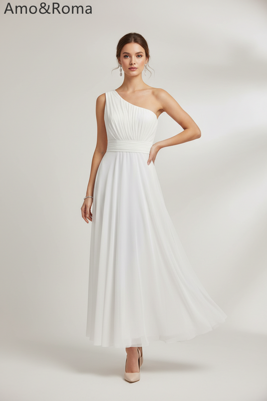 Ein-Schulter-Maxikleid