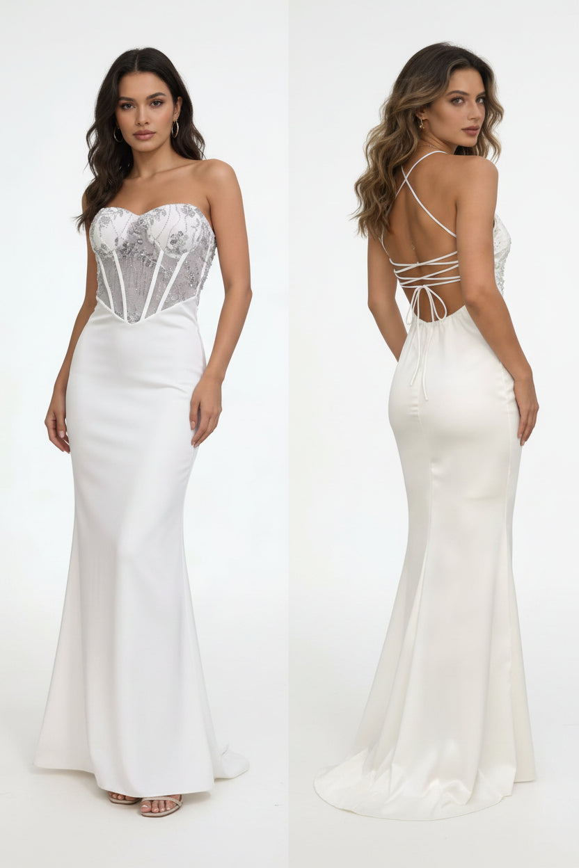 Meerjungfrauenkleid mit Rückenschnürung