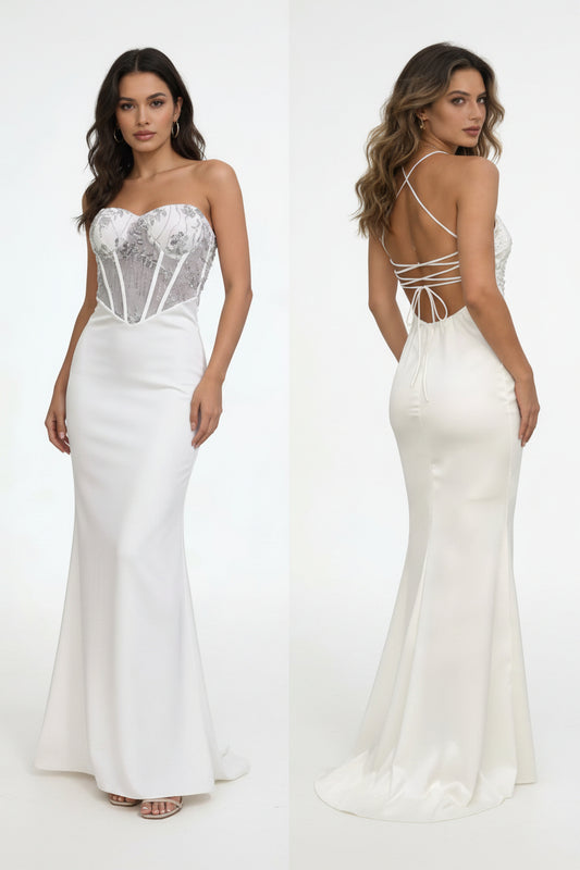 Meerjungfrauenkleid mit Rückenschnürung