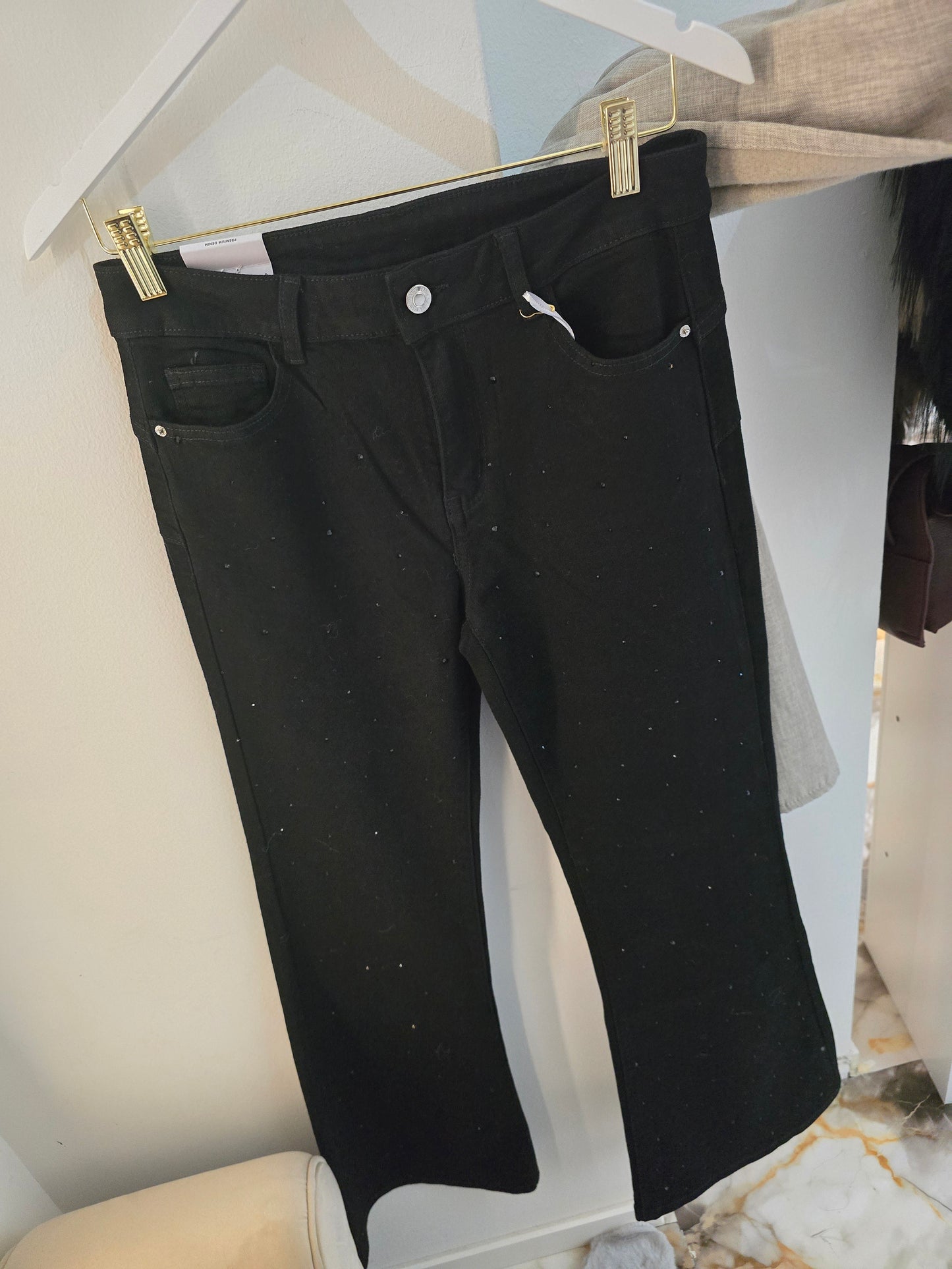 Schwarze Flared Jeans