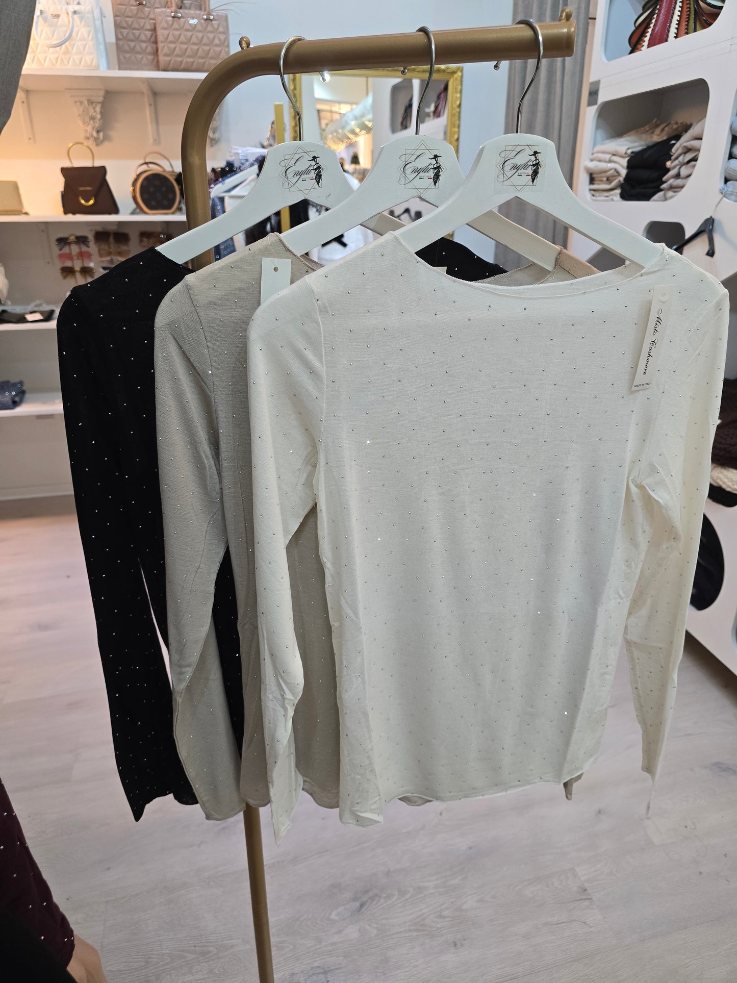 Cashmere Mix mit Strass